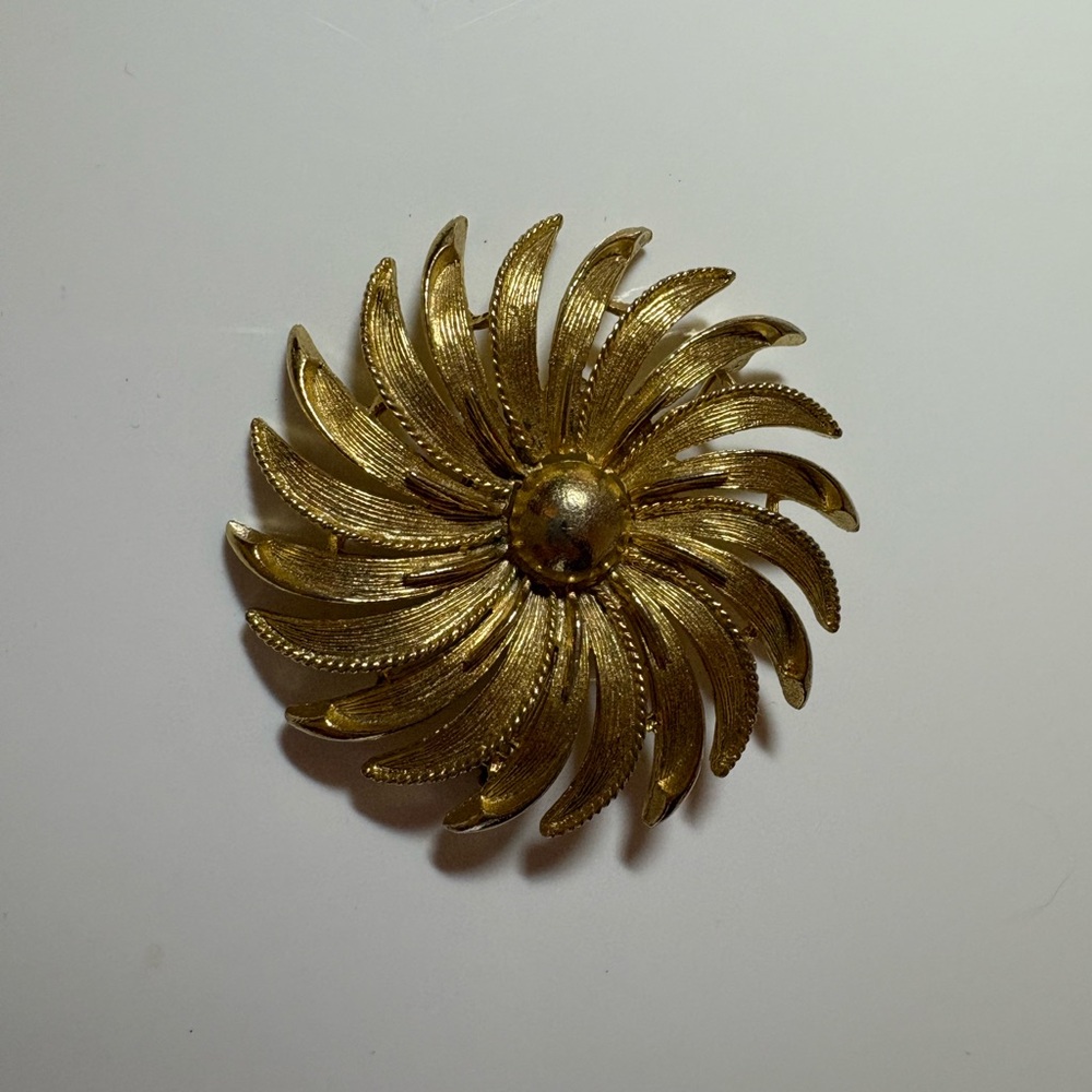 Gold Spiral Brooch